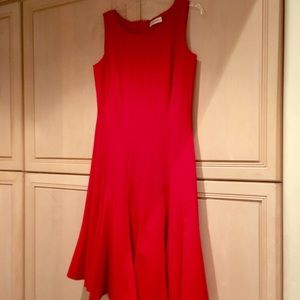 Calvin Klein red flirty fit and flare dress.